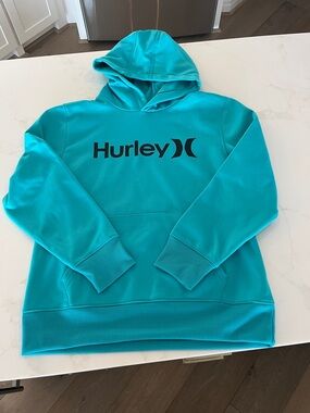 Hurley Teal Pullover Hoodie with Black Logo